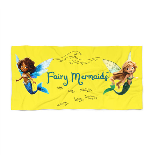 Fairy Mermaids Beach Towel (Yellow)