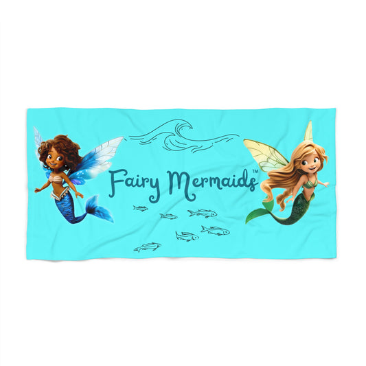 Fairy Mermaids Beach Towel (Blue)
