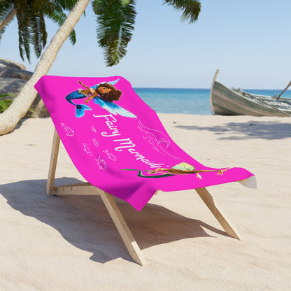 Fairy Mermaids Beach Towel (Pink)