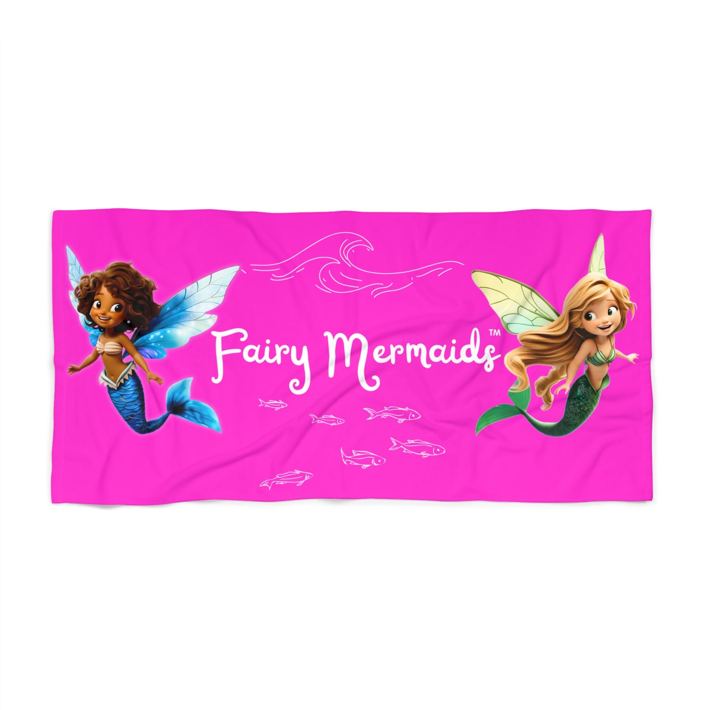 Fairy Mermaids Beach Towel (Pink)